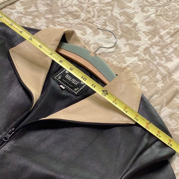Vera Pelle Black and Cream Leather Jacket 12/14 - Picture 7 of 7